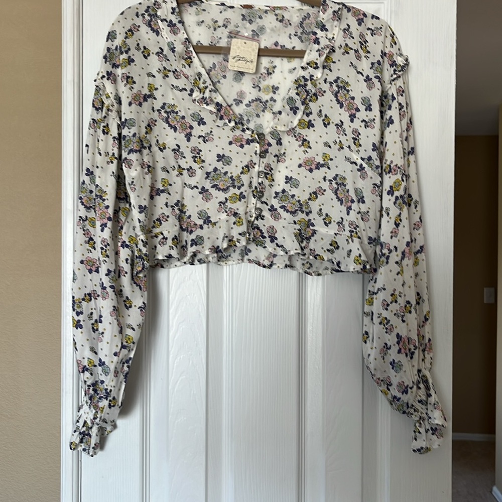 Free People Floral Long Sleeve Maxi Skirt & Top Set sz S - Picture 2 of 5